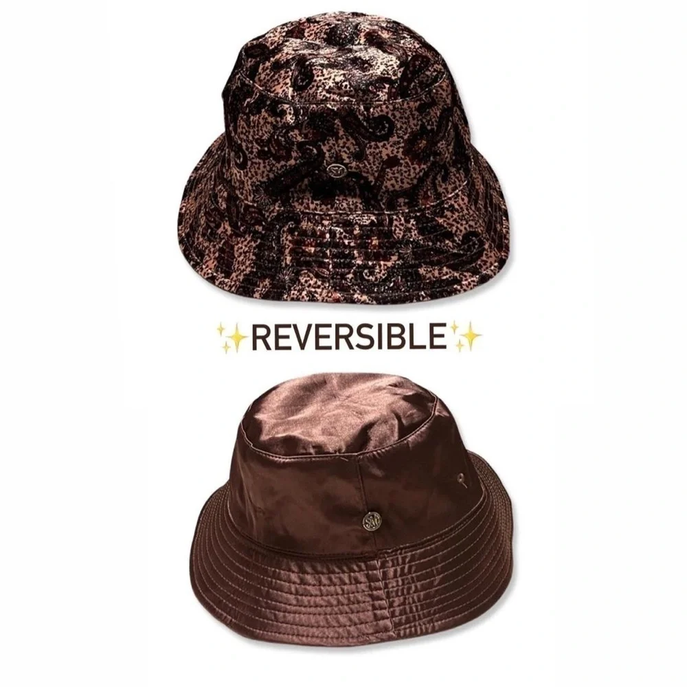Steve Madden Reversible Satin Paisley Print Bucket Hat
